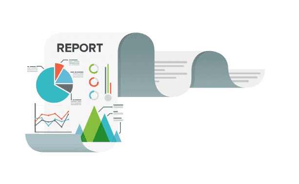 Illustration of auto glass shop reports and charts